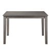 Beautiful Gray Finish 5pc Dining Set Table and 4 Side Chairs Set Fabric Upholstery Wooden Furniture Kitchen Dining Set