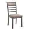 Beautiful Gray Finish 5pc Dining Set Table and 4 Side Chairs Set Fabric Upholstery Wooden Furniture Kitchen Dining Set