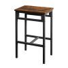 Bar table set 5PC Dinging table set with high stools, structural strengthening, industrial style. Rustic Brown, 43.31'' L x 23.62'' W x 35.43'' H.