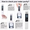 1PC White Digital Water Quality Tester TDS EC Meter Range 0-9990 Multifunctional Water Purity Temperature Meter TEMP PPM Tester