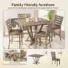 5pcs set Counter Table Set Square Counter Table Solid Wood Modern Farmhouse Rustic Look Distressed Look