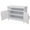 FCH Double Door Side Cabinet With Partition White