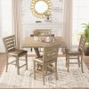 5pcs set Counter Table Set Square Counter Table Solid Wood Modern Farmhouse Rustic Look Distressed Look