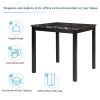 TOPMAX 5-Piece Kitchen Table Set Faux Marble Top Counter Height Dining Table Set with 4 PU Leather-Upholstered Chairs, Black