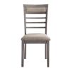 Beautiful Gray Finish 5pc Dining Set Table and 4 Side Chairs Set Fabric Upholstery Wooden Furniture Kitchen Dining Set