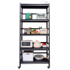 63"H Storage Shelves - Heavy Duty Metal Shelving Unit Adjustable 5-Tier Pantry Shelves with Wheels Load 1750LBS Kitchen Shelf Garage Storage