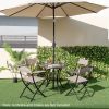 Patio Cast Aluminum Table 31 Inch Diameter Round Table with Umbrella Hole